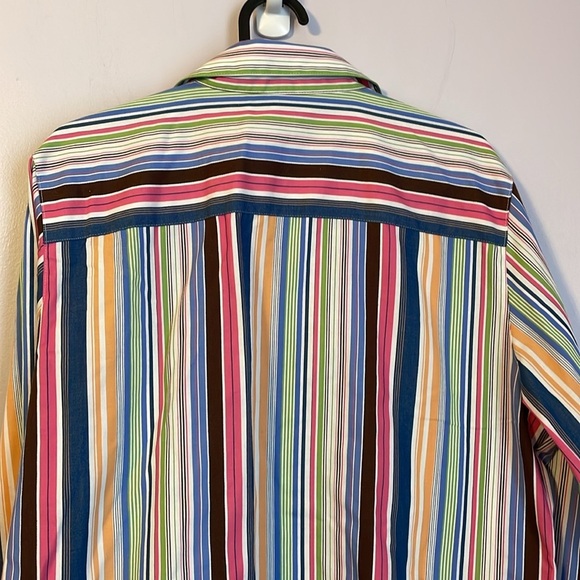 Pendleton Rainbow Vertical Stripe Button Front Shirt size 10 - Picture 10 of 14